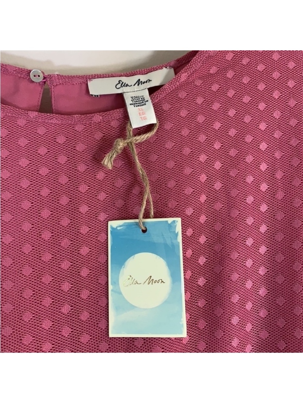 Ella Moon Cap Sleeve Ruffle Shoulder Smock Waist Dress. XL. NWT. - Picture 3 of 10